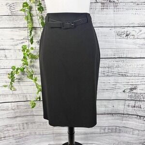 JM Collection Tummy Control Skirt sz 10 Black Classic Straight Pencil Knee Slim
